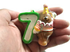 Petite bougie d'anniversaire ours en peluche vintage RARE RUSS numéro 7 doux ours en peluche