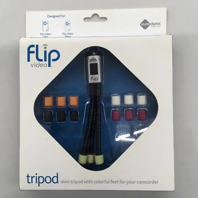 FLIP Video Tripod W/Colorful Feet For Camcorder. NOS - Image 1 of 4