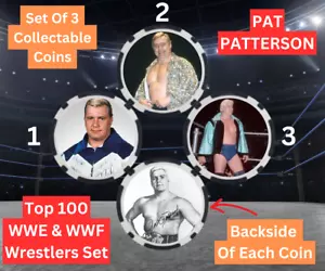 PAT PATTERSON - TOP 100 WWE & WWF WRESTLERS SET - COIN SET - SIGNED - Picture 1 of 2