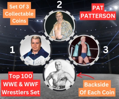 PAT PATTERSON - TOP 100 WWE & WWF WRESTLERS SET -  COIN SET - SIGNED - Image 1 of 2