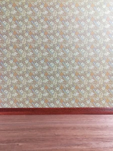 Dollhouse Brodnax Arts & Crafts Wallpaper Green Leaves "Sissinghurst" 1:12 Scale - Picture 1 of 3