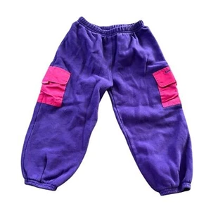 Vintage Disney Purple and Pink Kids Cargo Jogger Sweatpants Size 4T - Picture 1 of 8