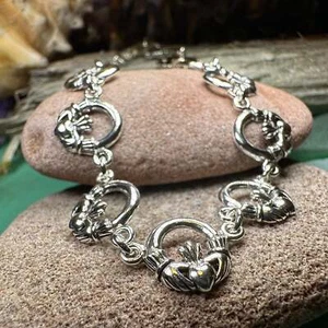 Celtic Bracelet Claddagh Irish Ireland Ladies Anniversary Gift 925 - Picture 1 of 8