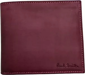 Paul Smith Hand Burnished Leather Wallet | Plum with Brown Interior | UnBoxed - Picture 1 of 5