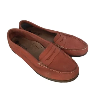 ERIC MICHAEL Womens Shoes BELLA Suede Leather Penny Loafers Orange 41 / 10 US - Picture 1 of 9