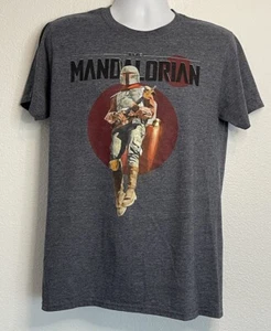 Star Wars Mandalorian Men's Heather Navy Grey Short Sleeve T-shirt Size Medium - Picture 1 of 6