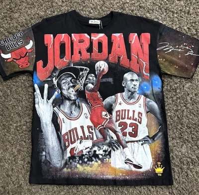Michael Jordan Chicago bulls NBA Sz. Large NWT Vintage Boot Reprint AOP - Image 1 of 4