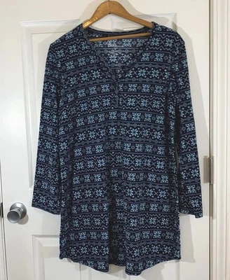 Croft and Barrow 女式保暖晚礼服/晚礼服 L 码长袖 V 领 — 第 1/4 张图片