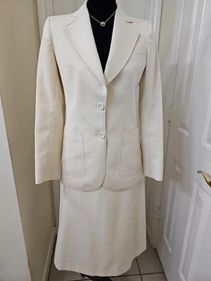 Conjunto de traje falda vintage Bonwit Teller para mujer lana beige mezcla de lana años 50 Foto 1 de 4