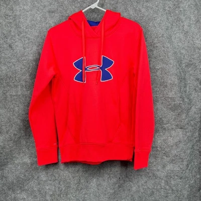 Under Armour Neon Pink Hoodie S ColdGear Logo Pullover Womens - Image 1 of 4