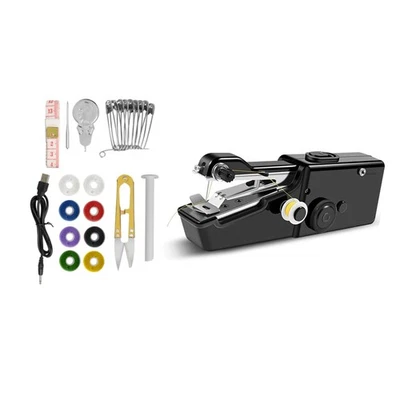 1Pc Handheld Mini Sewing Machine Stitch Electric Compact Tool w/ Sewing Kit - Image 1 of 4