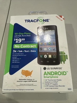 TracFone LG Sunrise Smartphone 3G, WiFi, 3.8" Display, Android OS - Image 1 of 4