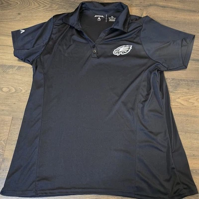 Camisa polo negra de manga corta Philadelphia Eagles para mujer talla XL NFL Foto 1 de 4