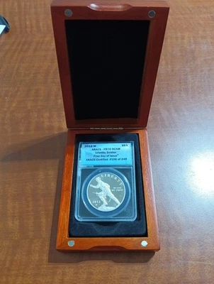 2012-W Infantry Soldier Commemorative Silver Dollar ANACS 1st Strike PR70 DCAM  - Image 1 of 3