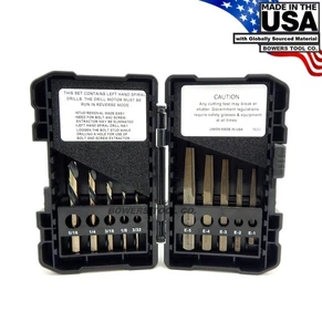 Norseman 10pc Screw & Bolt Extractor EZ Out Set Left Drill Bits #1-5 USA BR-10SQ - Picture 1 of 4