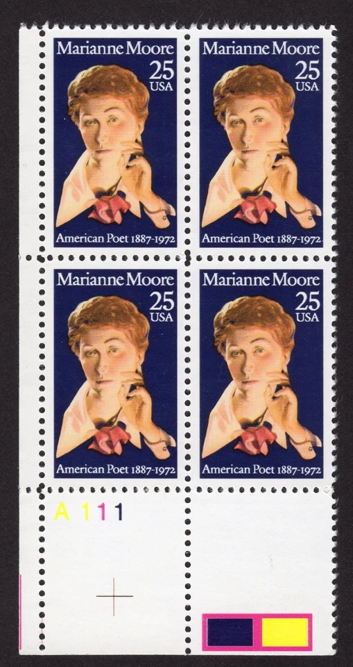 Scott #2449 Marianne Moore Plate Block of 4 Stamps - MNH - Image 1 of 1