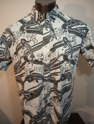 Reyn Spooner Large Short Sleeve Button Front Shirt Classic Fish Catfish Cotton  - Image 1 of 4