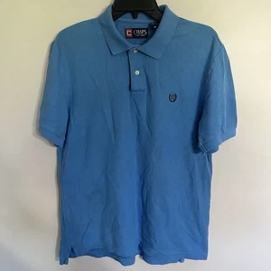 Polo da golf uomo Chaps manica corta blu tinta unita taglia media outdoor - Foto 1 di 14