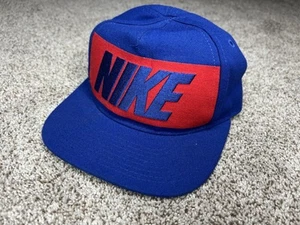 Nike True Cap Snapback Adjustable Embroidered Logo Hat Red Blue Block Youth - Picture 1 of 6