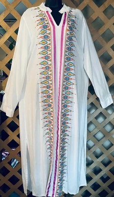 MIDNIGHT VELVET Embroidered Chloe Long Linen Blend Maxi Dress 18W - Image 1 of 4