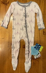 Kickee Pants Footie Ruffle Coverall Snaps 6-9 Months Chandelier Print Bamboo NWT - Picture 1 of 2