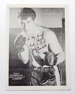 Boxer autógrafo con foto en blanco y negro firmada por Joey Giardello 5x7 - Imagen 1 de 2