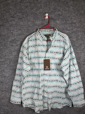 Ariat Shirt Mens XL Ice Green Jefferson LS Button Down Western Aztec 10051495 - Image 1 of 4