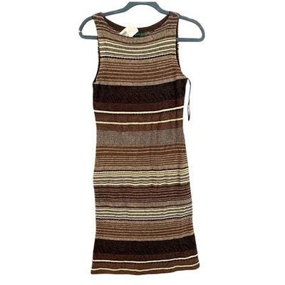 NWT Lauren Ralph Lauren Striped Knit Sleeveless Sheath Dress Size S - Image 1 of 4