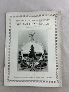 The American Legion Year Book & Official Directory 1932, St. Albans, Vermont - Bild 1 von 14
