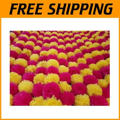 Hilos de caléndula artificial vibrantes - decoración de festival indio Foto 1 de 4