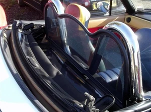 Wind deflector, black mesh windblocker R Mazda MX-5 Eunos MX5 mk1 and mk2 NEW - Picture 1 of 7