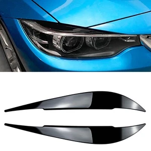 1 Pair Headlight Eyelid Eyebrow Trim Cover For BMW F32 F33 F36 14-20 Gloss Black - Picture 1 of 9