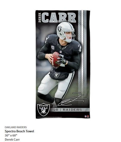 Derek Carr Oakland Raiders, NFL Football Beach Towel, Bath Towel Beach Towel Cover