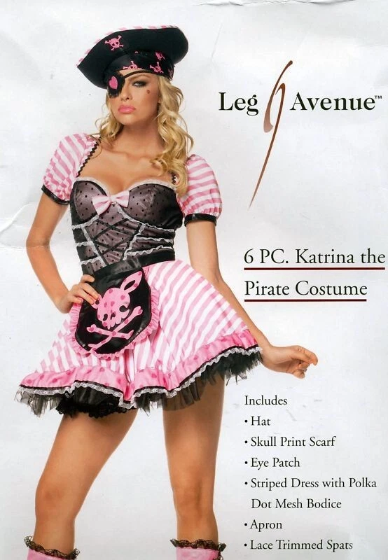 sexy LEG AVENUE captain KATRINA PIRATE wench SWASHBUCKLER skull DRESS costume - Image 1 of 1