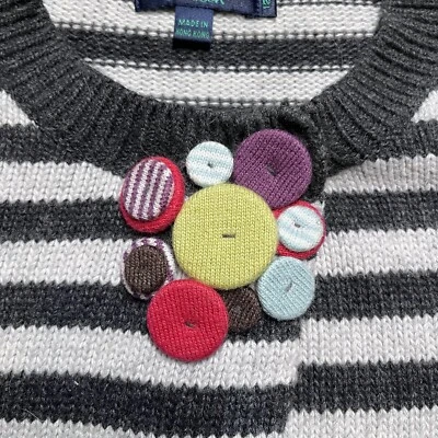 Suéter cárdigan a rayas grises Boden para mujer talla 12 Reino Unido algodón/cachemira/angora Foto 1 de 4