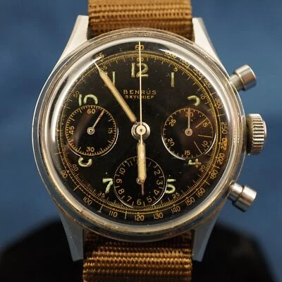 Reloj cronógrafo Benrus Sky Chief 38 mm vintage para hombre - Envío gratuito EE. UU. Foto 1 de 4