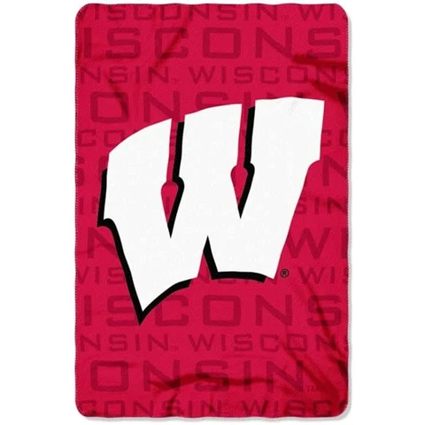 Officially Licensed NCAA Shadow Fleece Throw Blanket 40"x60" (Wisconsin Badgers) Cover