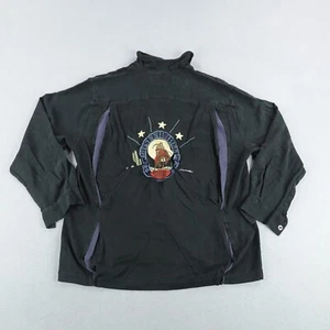 Nat Nast Shirt Mens Medium Black Pioneer Hotel Tucson Embroidered Camp Silk - Picture 1 of 12