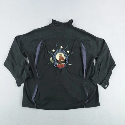 Nat Nast Shirt Mens Medium Black Pioneer Hotel Tucson Embroidered Camp Silk - Image 1 of 4