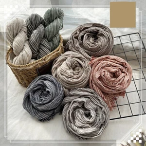 Baumwolle Leinen Schal gestreift Schals Unisex Herren Tuch Schal Kopftuch 9 Farben - Bild 1 von 23