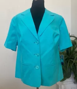 NWT R. Q. T Women’s Clear Water Polyester Blend Blazer Jacket Size 16W, 56.99 - Picture 1 of 6