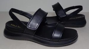 Cole Haan Size 8.5 Wide ZEROGRAND MERITT Black Leather Sandals New Women's Shoes - Picture 1 of 22
