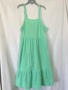NWT Old Navy Lime Green Rib SunDress Tank Dress With Pockets Girl L,XL - Picture 1 of 4