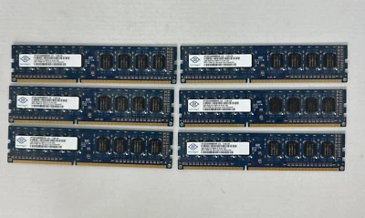 Lot( 6 ) 2GB Nanya NT2GC64B8HC0NF-CG PC3-10600u DDR3-1333MHz 2Rx8 Non-ECC RAM - Image 1 of 2