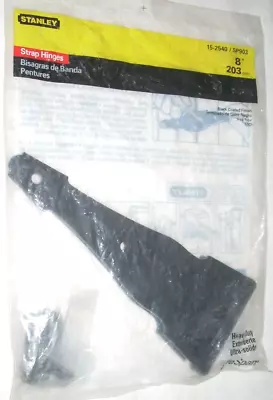 Stanley 15-2540 Strap Hinges 8" Black Gate Hinge Heavy Duty w Hardware - Image 1 of 2