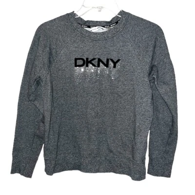 DKNY Sport Mujer Sudadera Polar Adornada en Cristal Talla XS Gris Foto 1 de 4
