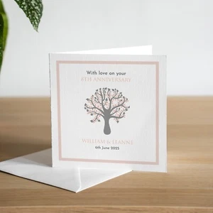 Personalised With Love On Your 8th Bronze Wedding Anniversary Handmade Card - Imagen 1 de 2