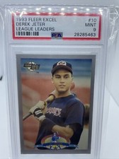 1993 Fleer Excel League Leaders 10 Derek Jeter PSA 9 Mint