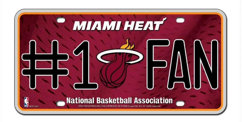 Placa de licencia de ventilador Miami Heat #1 [NUEVA] Marco de camión de auto con etiqueta NBA de metal Foto 1 de 1