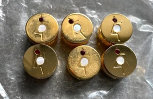 Genuine Gretsch (SET OF 6) G-Arrow Jewel 1/4" Shaft Control Guitar Knobs, GOLD - Picture 1 of 4